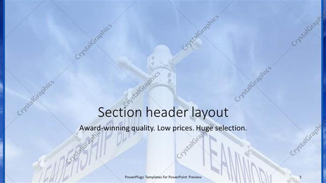 Section Header presentation slide layout