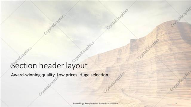 Section Header presentation slide layout