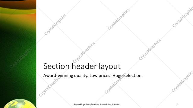 Section Header presentation slide layout