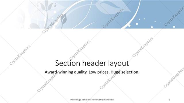 Section Header presentation slide layout