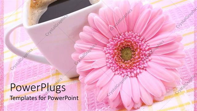  Presentation with coffee - A beautiful flower along with a cup of black coffee