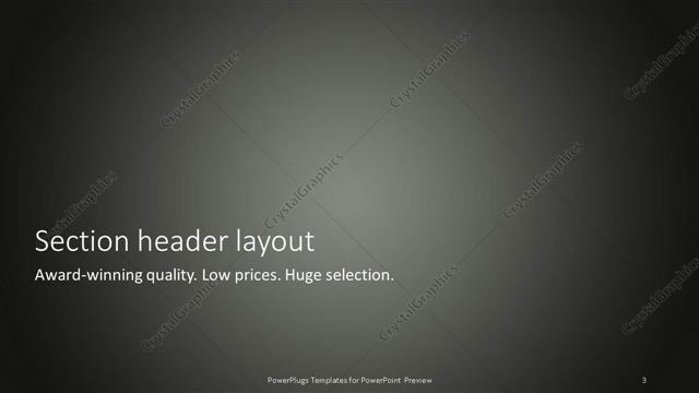 Section Header presentation slide layout