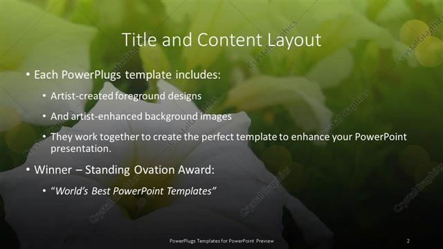 Title and Content presentation slide layout