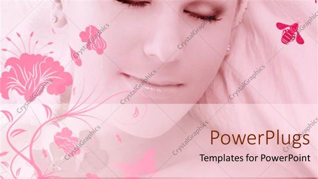  Presentation with floral - A beautiful girl with floral background