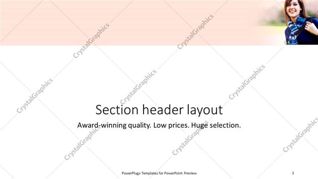 Section Header presentation slide layout