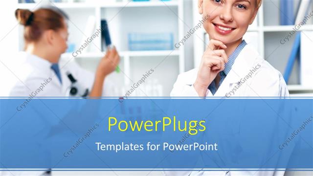  Presentation with laboratory - A beautiful girl with a laboratory in the background