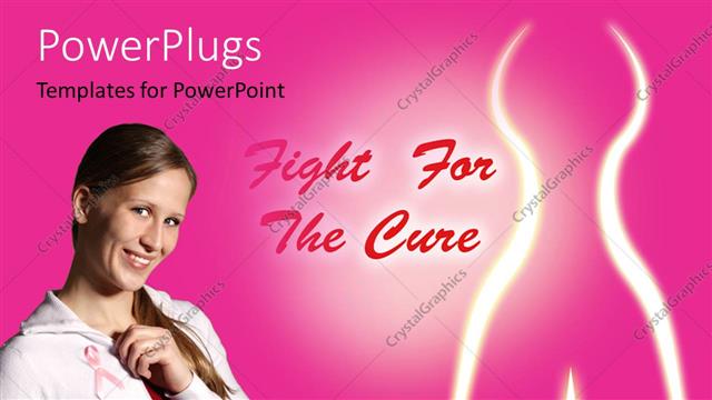  Presentation with cure - A beautiful girl with a pinkish background