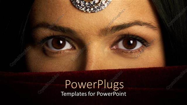  Presentation with girl - A beautiful girl with a veil on her face