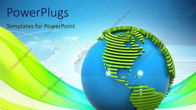  Presentation with america - A beautiful globe with bluish and green background