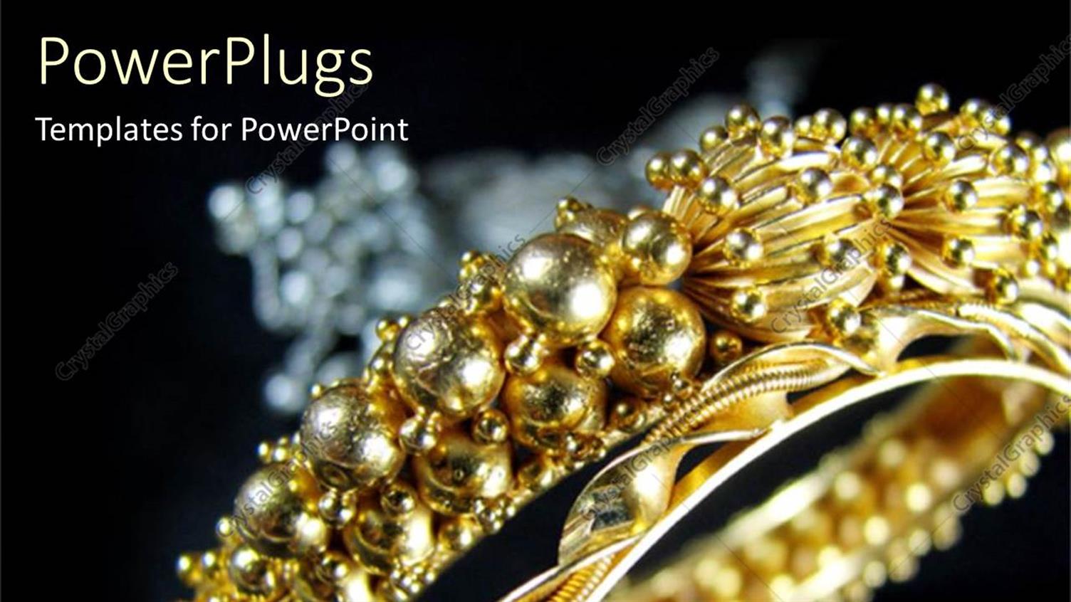 Featuring Beautiful Gold Colored Bracelet with Majestic Designs on it