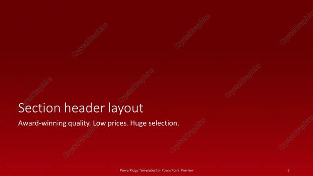 Section Header presentation slide layout