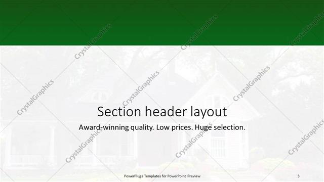Section Header presentation slide layout