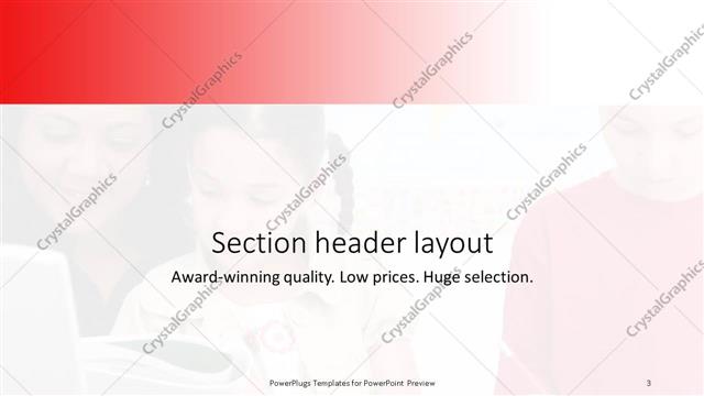 Section Header presentation slide layout