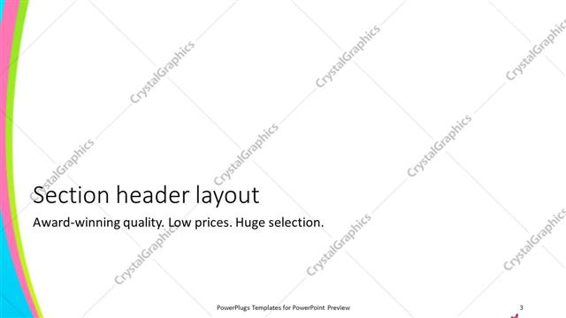 Section Header presentation slide layout