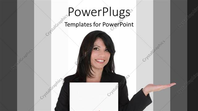  Presentation with advertising - A beautiful lady holding a paper