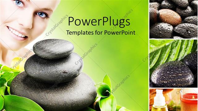  Presentation with zen stones - A beautiful lady with a number of zen stones