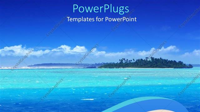  Presentation with lagoon - Beautiful lagoon in the pacific and blue sky