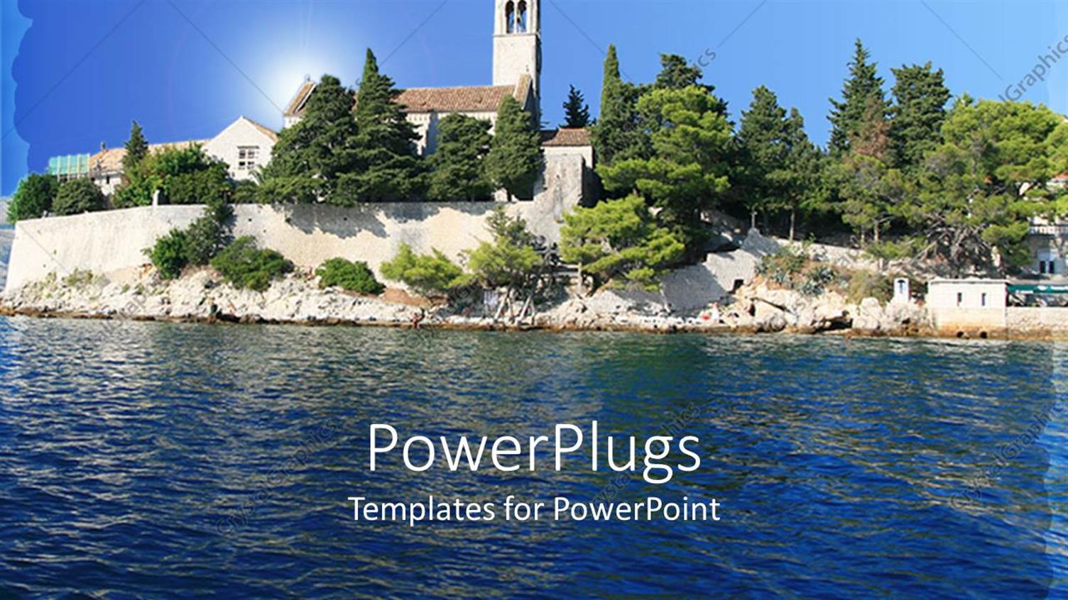 Featuring Beautiful Landscape View of Island with Water Ripples and Trees