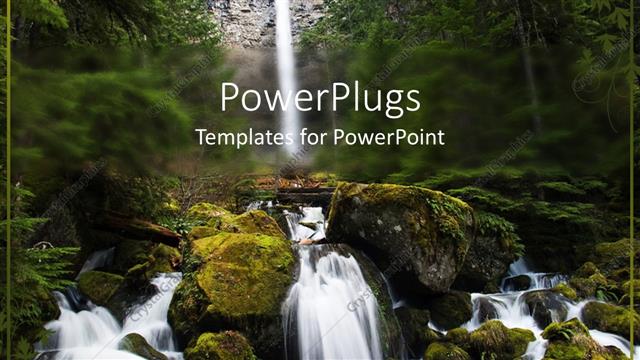  Presentation with fall waterfall - Beautiful landscape view of watson waterfall with water splashing on rock