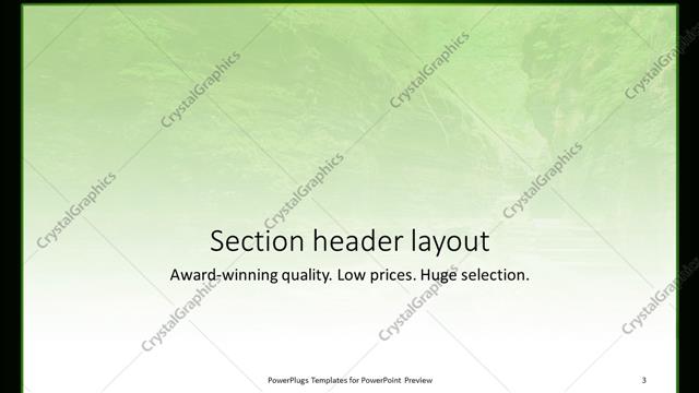 Section Header presentation slide layout