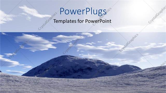  Presentation with horizon - Beautiful landscape of white field and white mountain in the horizon