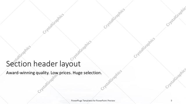 Section Header presentation slide layout