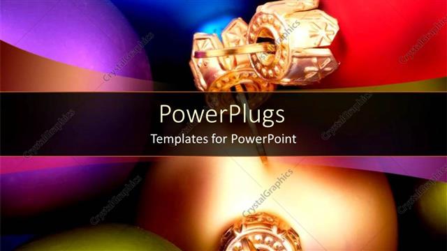  Presentation with golden christmas - Beautiful multi colored shinny Christmas ornaments with three golden buttons