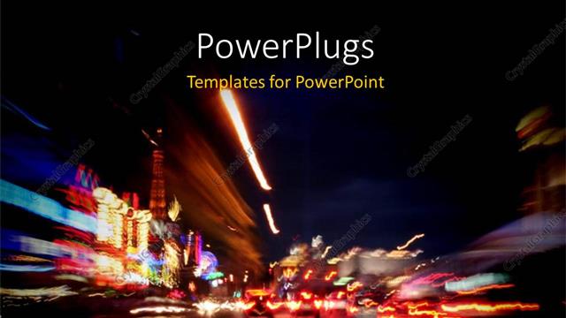  Presentation with las vegas - Beautiful night view of Las Vegas strip with lights and cars