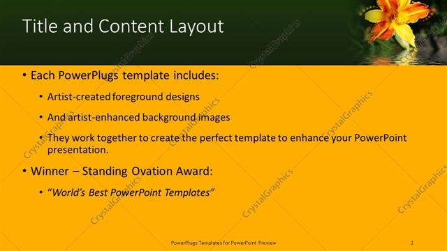 Title and Content presentation slide layout