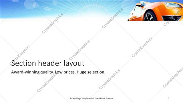 Section Header presentation slide layout