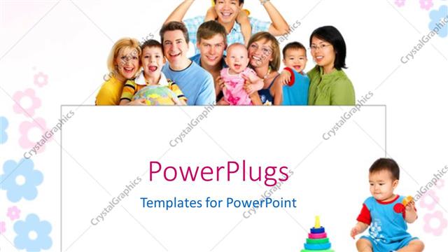  Presentation with family - A beautiful representation of a family with kids and place for text