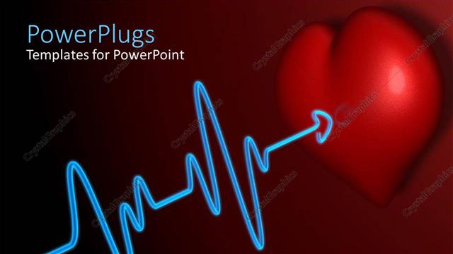  Presentation with heartbeat - A beautiful representation of heart along with a heartbeat line