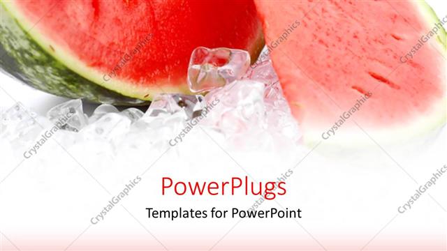  Presentation with food ice - A beautiful representation of melon along with ice with nice background