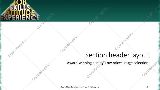 Section Header presentation slide layout