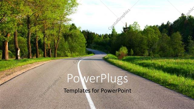  Presentation with rural road - A beautiful road in the forest with greenery around