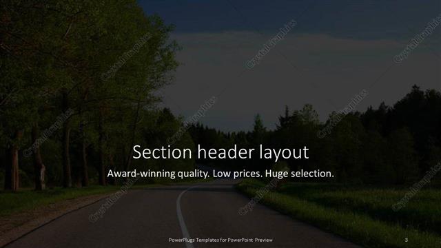 Section Header presentation slide layout