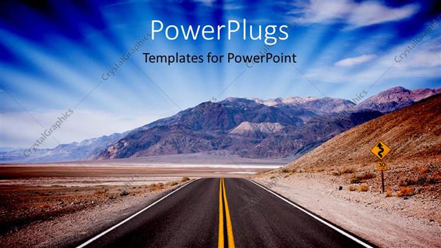  Presentation with mountains - A beautiful road with mountains in the background