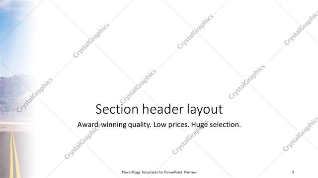 Section Header presentation slide layout
