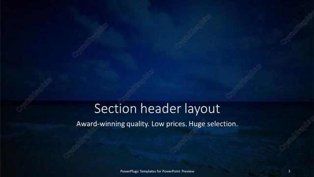 Section Header presentation slide layout