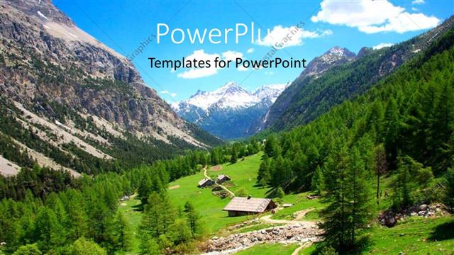  Presentation with beautiful houses - Beautiful scenery of Bardonecchia Turin with trees and houses in vallley