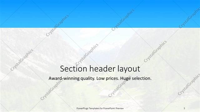 Section Header presentation slide layout