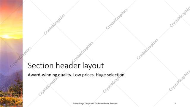 Section Header presentation slide layout