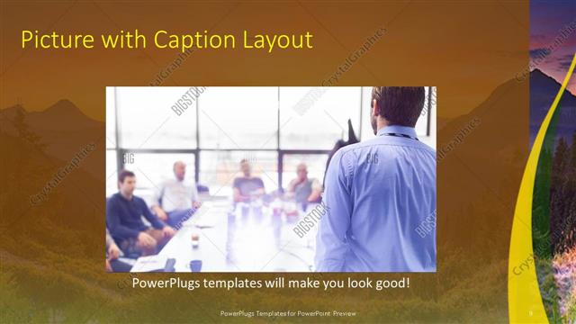 Picture with Caption presentation slide layout