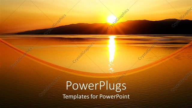  Presentation with sea - Beautiful scenery of sunset over the mountains in the background and Baltic sea depiction