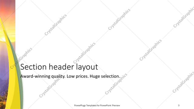 Section Header presentation slide layout