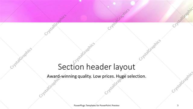 Section Header presentation slide layout