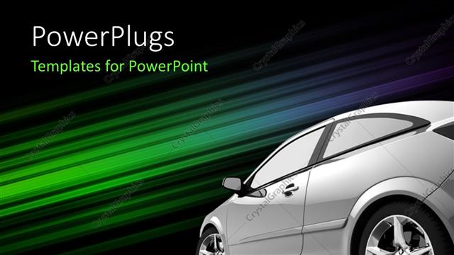  Presentation with car - Beautiful shining car against a colorful shiny stripes background