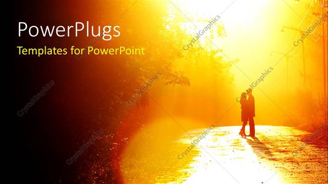  Presentation with romantic - A couple in a romantic environment with trees in background