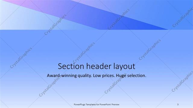 Section Header presentation slide layout