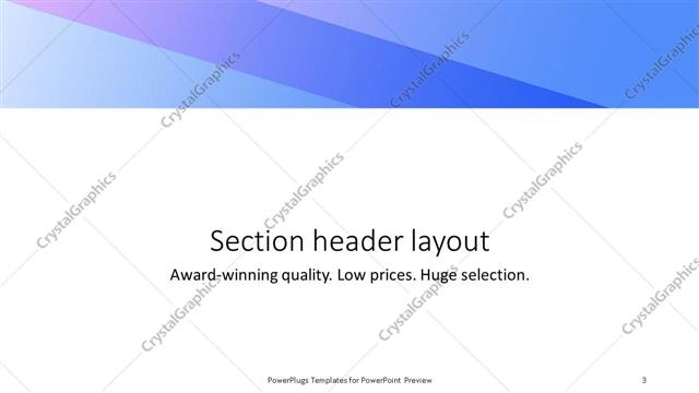 Section Header presentation slide layout